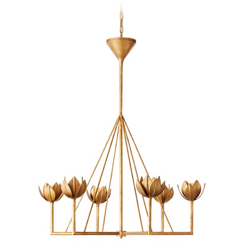 Visual Comfort Signature Collection Julie Neill Alberto Chandelier in Gold Leaf by Visual Comfort Signature JN5004AGL