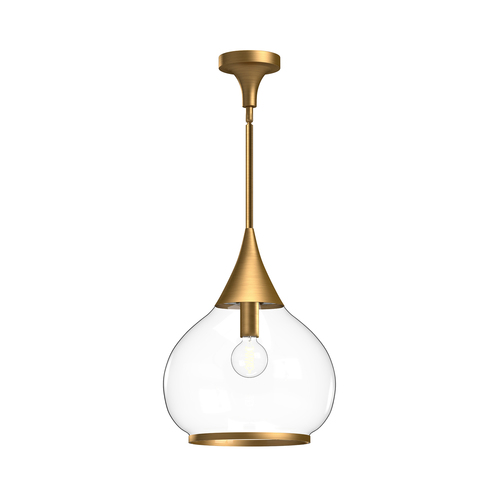 Alora Lighting Hazel Aged Gold Pendant Light with Bowl / Dome Shade