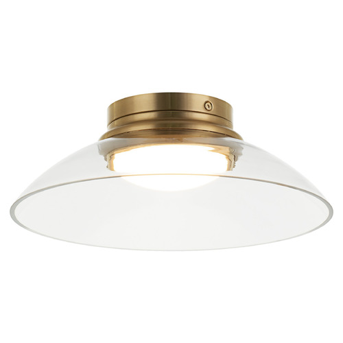 Matteo Lighting Luna Aged Gold Brass LED Flushmount Light