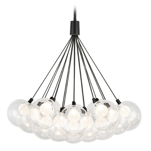 Kuzco Lighting Kuzco Lighting Bolla Black LED Pendant Light with Globe Shade CH3128-BK