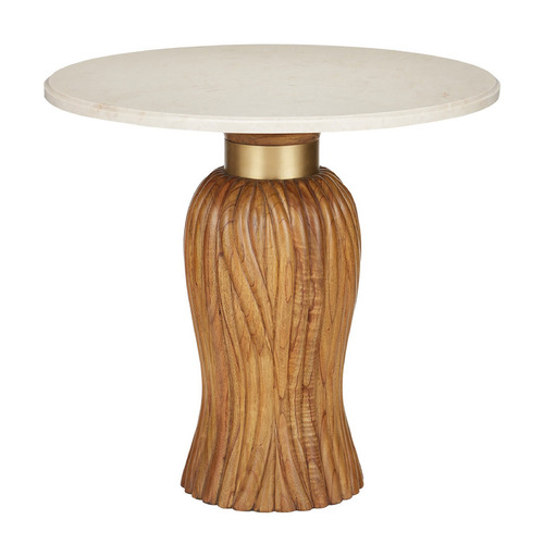 Currey and Company Tassel Morel Brown / Natural / Brushed Brass Accent Table