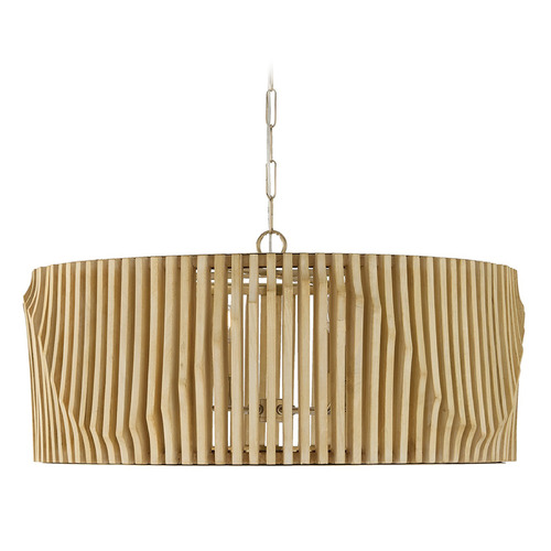 Capital Lighting Capital Lighting Archer Blonde Wood and Matte Brass Pendant Light with Drum Shade 344664BWB