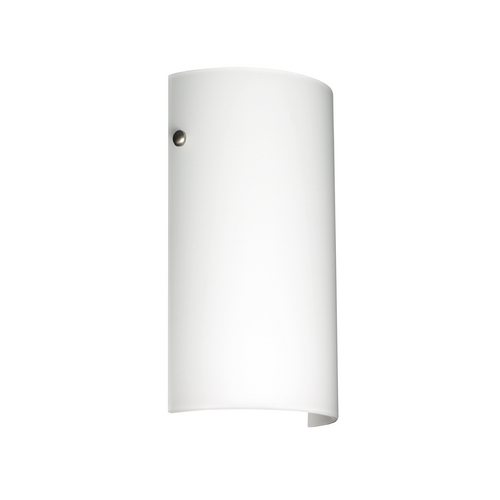 Modern Sconce Wall Light White Glass Satin Nickel by Besa Lighting