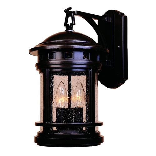 Seeded Glass Outdoor Wall Light Oil Rubbed Bronze Designers Fountain Lighting