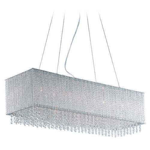Spiral 35-Inch Linear Crystal Pendant in Chrome by ET2 Lighting