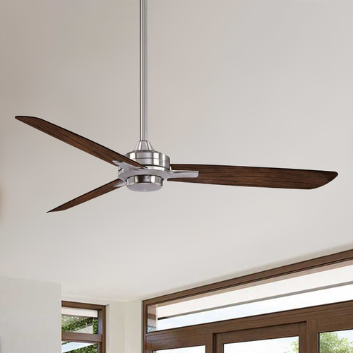 Minka Aire Rudolph 52-Inch Ceiling Fan in Brushed Nickel with Medium Maple Blades F727-BN/MM