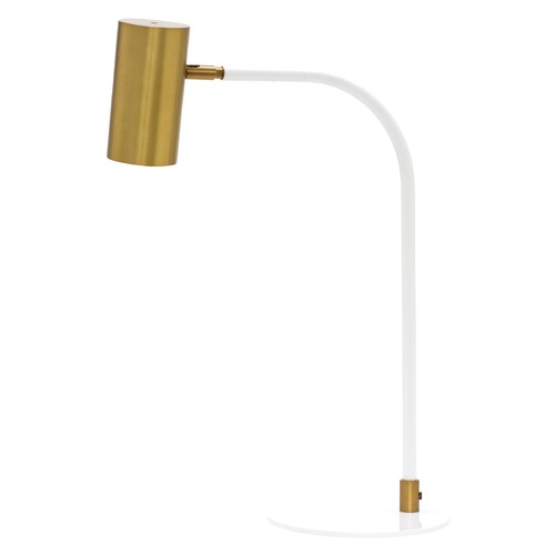 House of Troy Lighting Cavendish Weathered Brass & White LED Desk Lamp by House of Troy Lighting C350-WB/WT