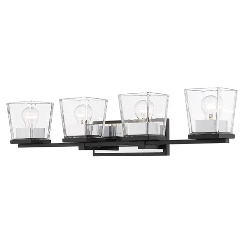 Bleeker Street Matte Black & Chrome Bathroom Light by Z-Lite