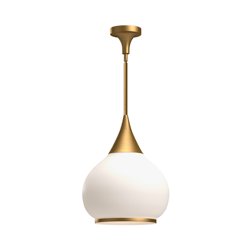 Alora Lighting Alora Lighting Hazel Aged Gold Pendant Light with Bowl / Dome Shade PD524214AGOP