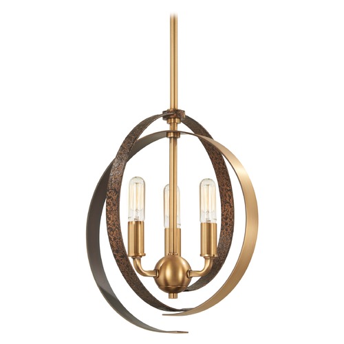 Minka Lavery Criterium Aged Brass with textured Iron Pendant by Minka Lavery 4622-099