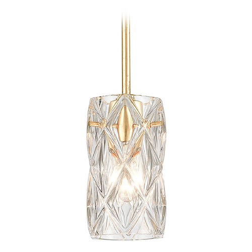 Elk Lighting Elk Lighting Jenning Parisian Gold Leaf Mini-Pendant Light with Cylindrical Shade 12273/1