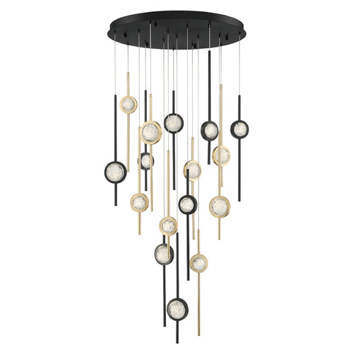 Eurofase Lighting Barletta 32-Inch LED Chandelier in Black & Brass by Eurofase Lighting 39465-030