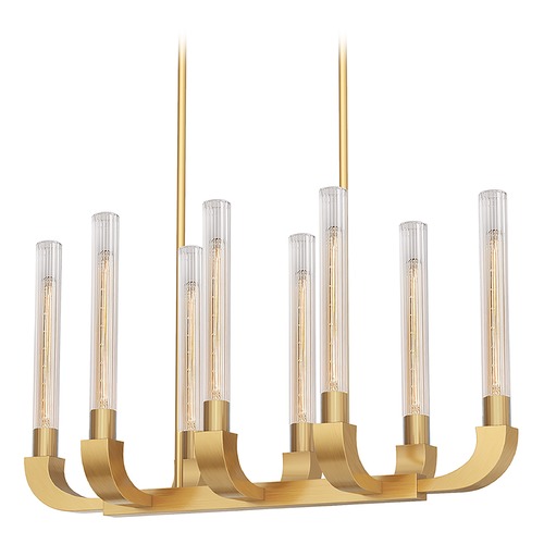 Flute Vintage Brass Linear Light by Alora Lighting