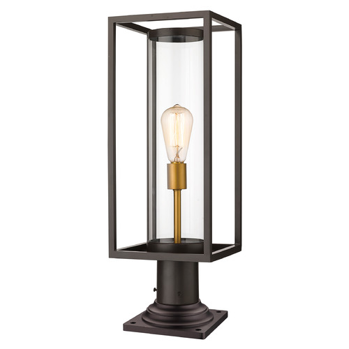 Z-Lite Dunbroch Deep Bronze & Outdoor Brass Post Light by Z-Lite 584PHMR-533PM-DBZ