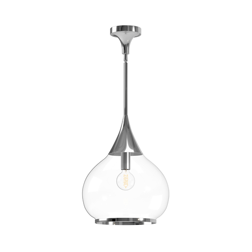 Alora Lighting Hazel Chrome Pendant Light with Bowl / Dome Shade