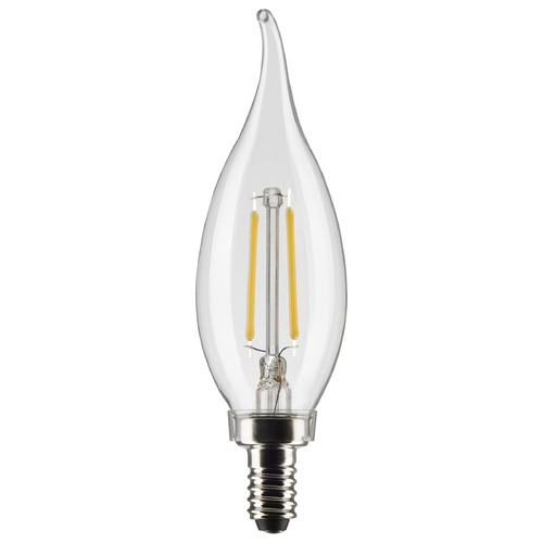 Satco Lighting 3W CA10 2700K Clear LED Light Bulbs 2-Pack by Satco Lighting S21839