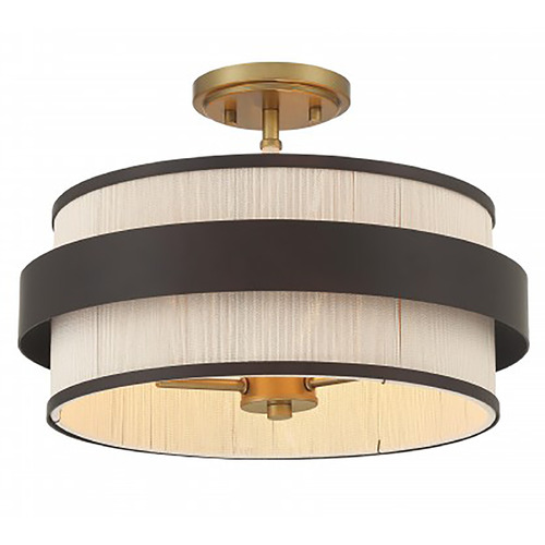Minka Lavery Tom Wright Harbor Wrap Dark Bronze & Painted Legacy Brass Semi-Flushmount Light