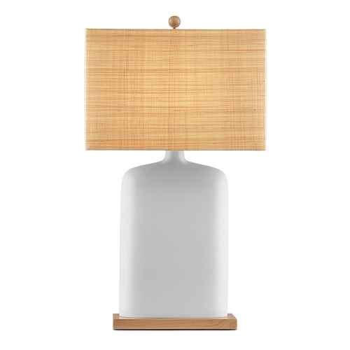 Currey and Company Musing White & Natural Table Lamp with Rectangle Shade