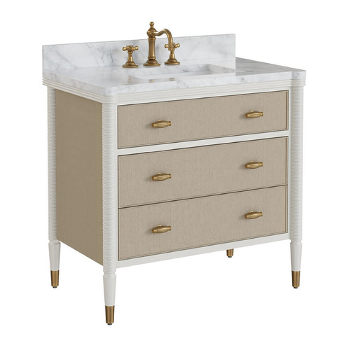 Currey and Company Aster Off-White / Fog / Natural / White / Polished Brass Bathroom Sink