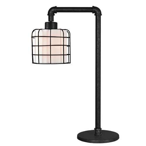 Kenroy Home Lighting Kenroy Home Alcatraz Bronze Graphite Table Lamp with Drum Shade 32773BRZG
