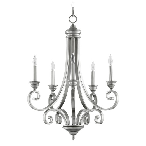 Quorum Lighting Bryant Classic Nickel Chandelier by Quorum Lighting 6054-5-64