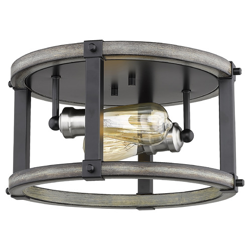 Z-Lite Kirkland Ashen Barnboard Flush Mount by Z-Lite 472F2R-ABB