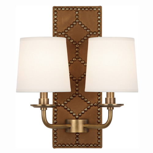 Robert Abbey Lighting Williamsburg Lightfoot Wall Sconce with Fondine Fabric Shades