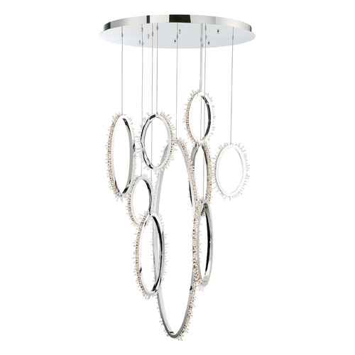 Scoppia 38-Inch LED Chandelier in Chrome by Eurofase Lighting