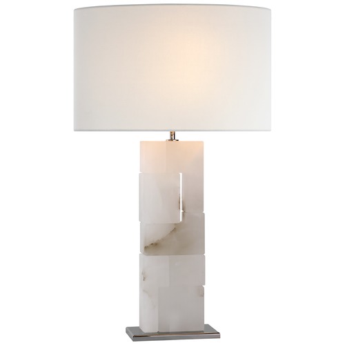 Visual Comfort Signature Collection Ian K. Fowler Ashlar Large Table Lamp in Nickel by Visual Comfort Signature S3926ALBPNL