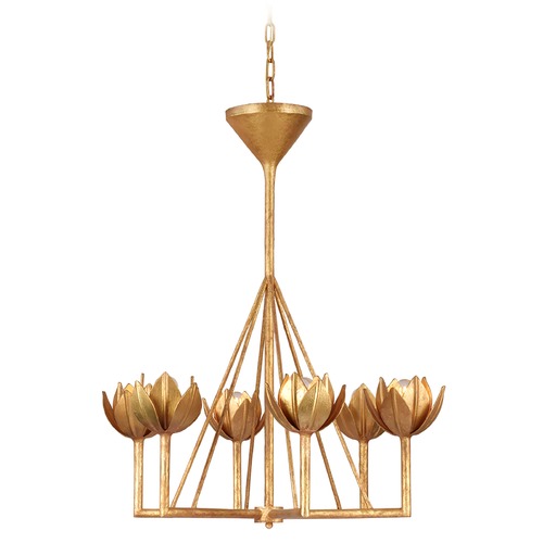 Visual Comfort Signature Collection Julie Neill Alberto Small Chandelier in Gold Leaf by Visual Comfort Signature JN5003AGL