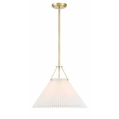 Crystorama Lighting Gamma 18-Inch Pleated Pendant in Aged Brass by Crystorama Lighting GAM-71003-AG