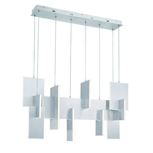 Coburg 42-Inch LED Linear Chandelier in Aluminum by Eurofase