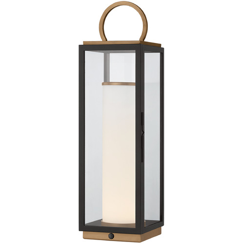Troy Lighting Gareth Patina Brass & Textured Black LED Outdoor Table Lamp