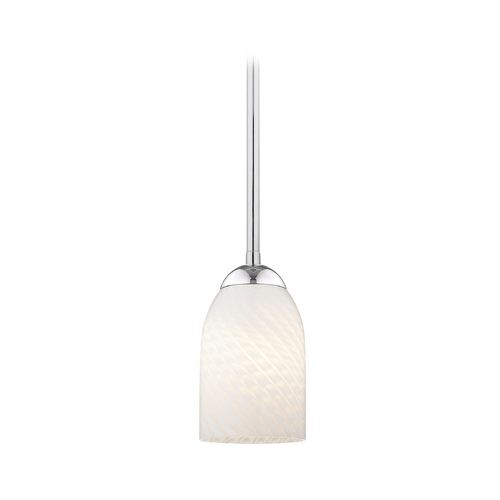 Contemporary Mini-Pendant Light with White Art Glass Shade