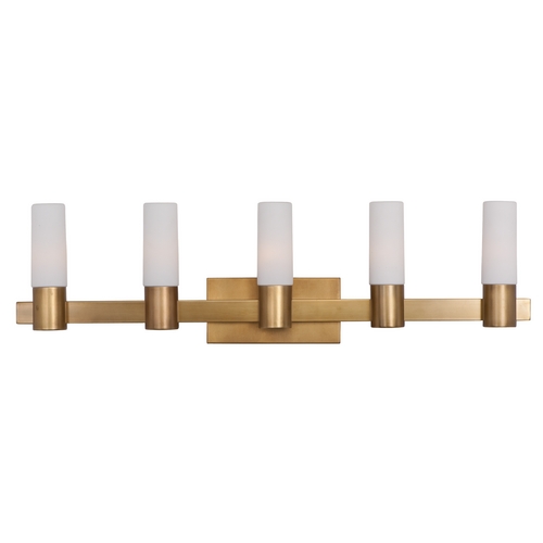 Maxim Lighting Mid-Century Modern Bathroom Light Brass Contessa by Maxim Lighting 22415SWNAB