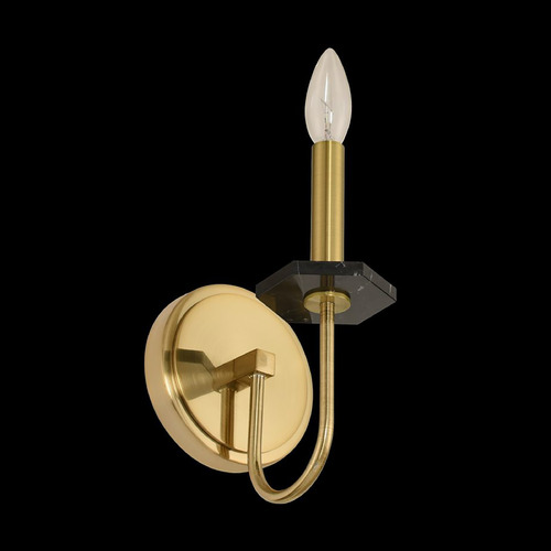 Allegri Crystal Piedra Brushed Brass & Black Marble Sconce