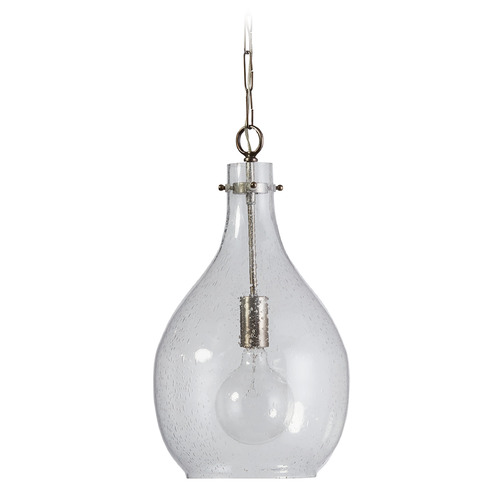 Capital Lighting Rabun Stone Seeded Glass Pendant in Brushed Pewter by Capital Lighting 333813PP-471