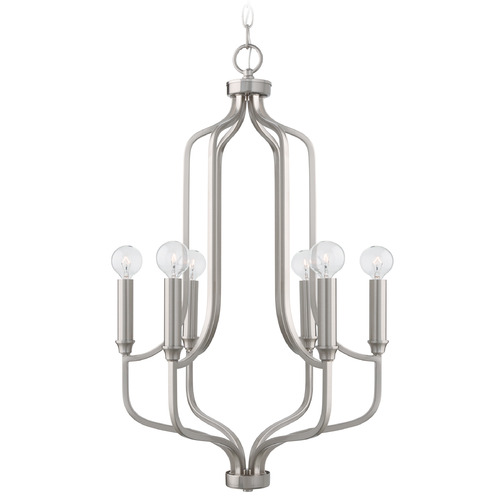 HomePlace by Capital Lighting Reeves 6-Light Chandelier in Brushed Nickel by HomePlace Lighting 439261BN