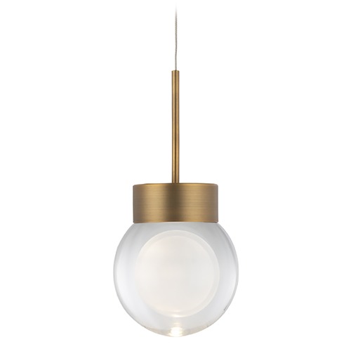 Modern Forms by WAC Lighting Double Bubble Aged Brass LED Mini Pendant by Modern Forms PD-82006-AB
