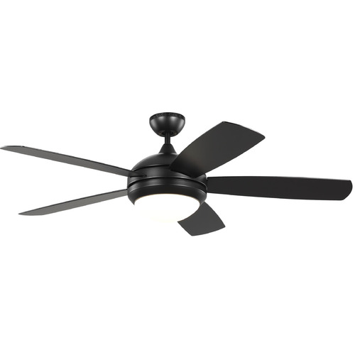 Generation Lighting Fan Collection Discus Outdoor 52 Painted Brushed Steel LED Ceiling Fan by Generation Lighting Fan Collection 5DIW52BKD