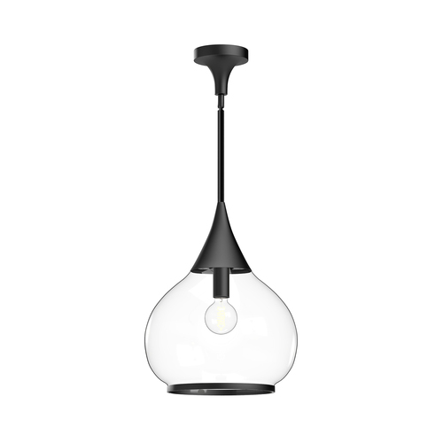 Alora Lighting Alora Lighting Hazel Matte Black Pendant Light with Bowl / Dome Shade PD524214MBCL