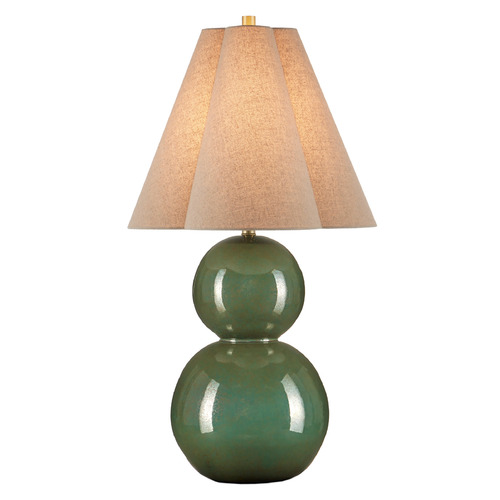 Currey and Company Kindred Green Table Lamp with Conical Shade