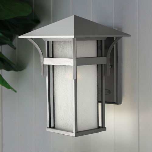 Hinkley Etched Seeded Glass LED Outdoor Wall Light Titanium Hinkley 2574TT-LED