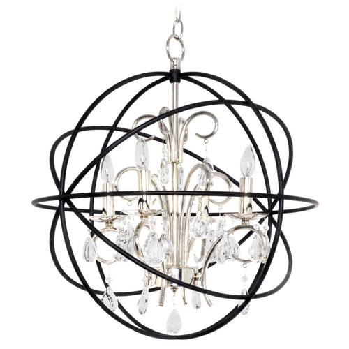 Orbit Anthracite and Polished Nickel Pendant by Maxim Lighting