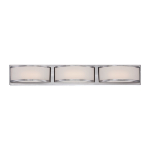 Modern LED Bathroom Light in Brushed Nickel by Nuvo Lighting