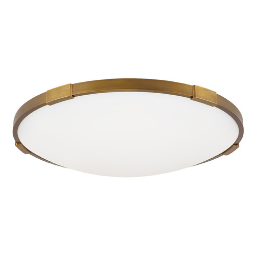 Visual Comfort Modern Collection Sean Lavin Lance 18-Inch 277V 3000K LED Flush Mount in Aged Brass by VC Modern 700FMLNC18A-LED930-277