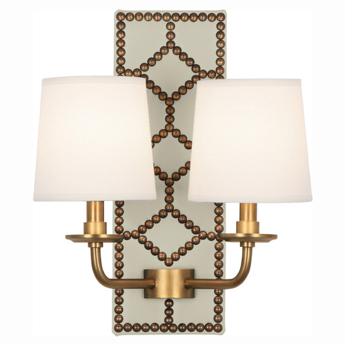Robert Abbey Lighting Williamsburg Lightfoot Wall Sconce with Fondine Fabric Shades