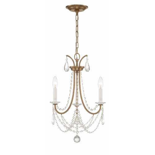 Crystorama Lighting Karrington 14-Inch Chandelier in Aged Brass by Crystorama Lighting KAR-90903-AG-CL-MWP