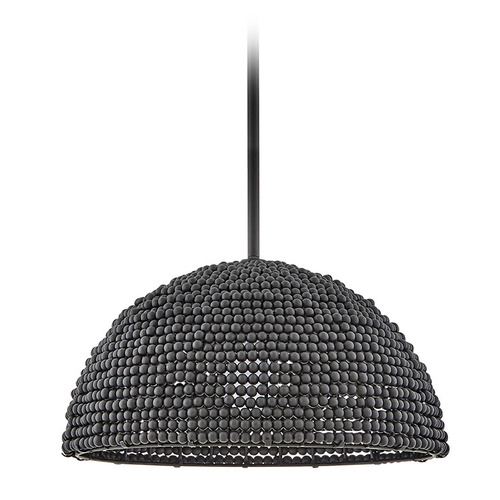 Hinkley Dalia Black LED Pendant Light with Bowl / Dome Shade by Hinkley Lighting 38464BK
