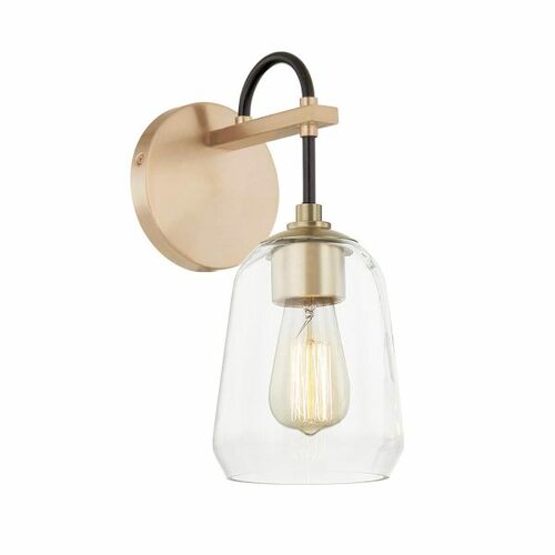 Justice Design Group Arcwell Wall Sconce in Black & Brass by Evolv by Justice Design Group FSN-8101-CLER-MBBR